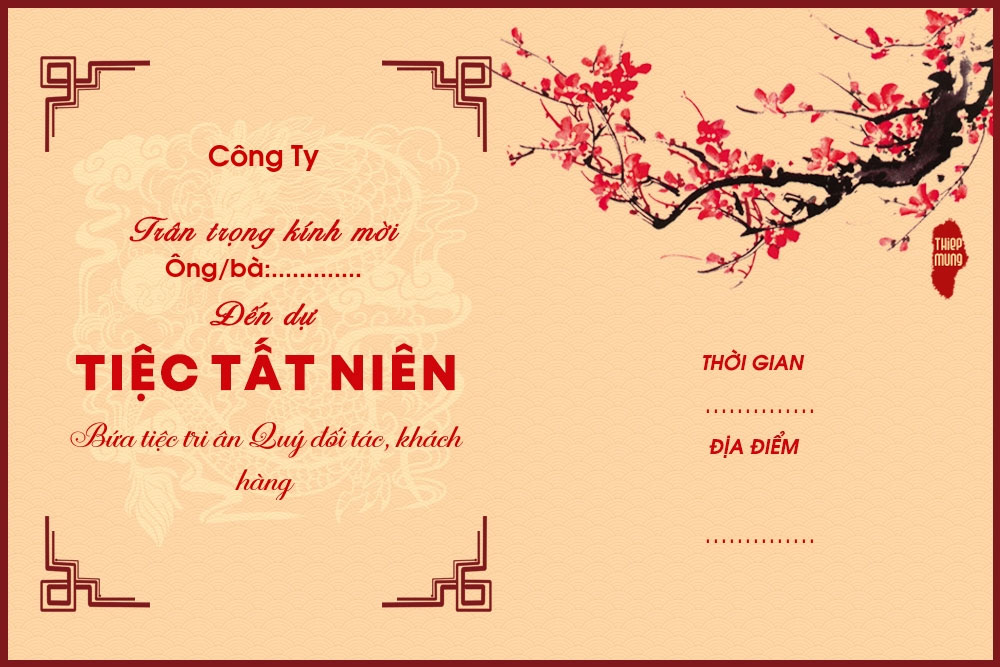 Thiệp mời tất niên Thiệp mời tất niên
