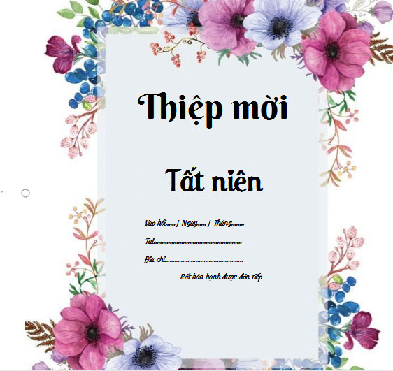 Thiệp mời tất niên Thiệp mời tất niên