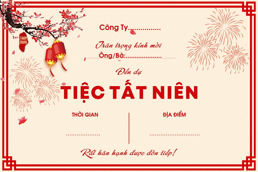 Thiệp mời tất niên Thiệp mời tất niên