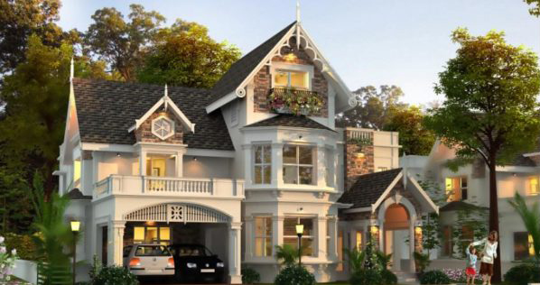 Biệt thự đẹp có hầm để ô tô