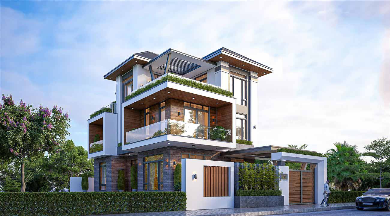 Ảnh biệt thự 3 tầng hiện đại
