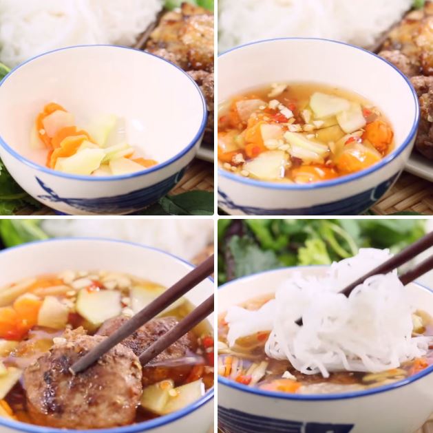 Cách ăn và thưởng thức bún chả Hà Nội đúng chuẩn