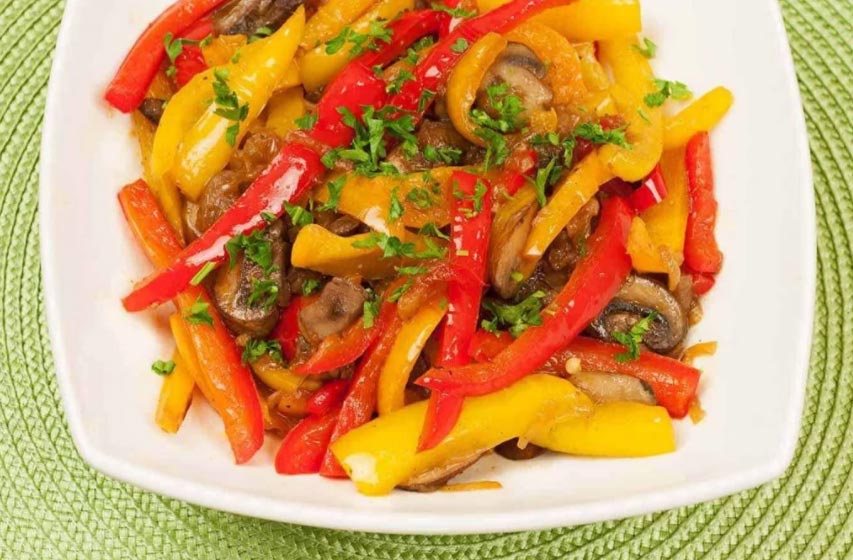 Ớt chuông xào nấm