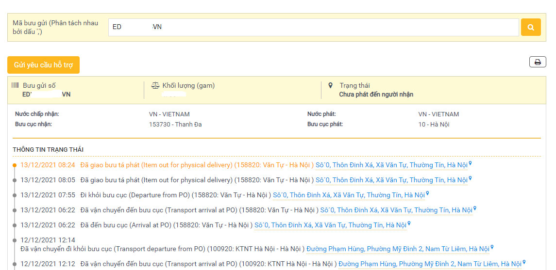 Cách tra vận đơn