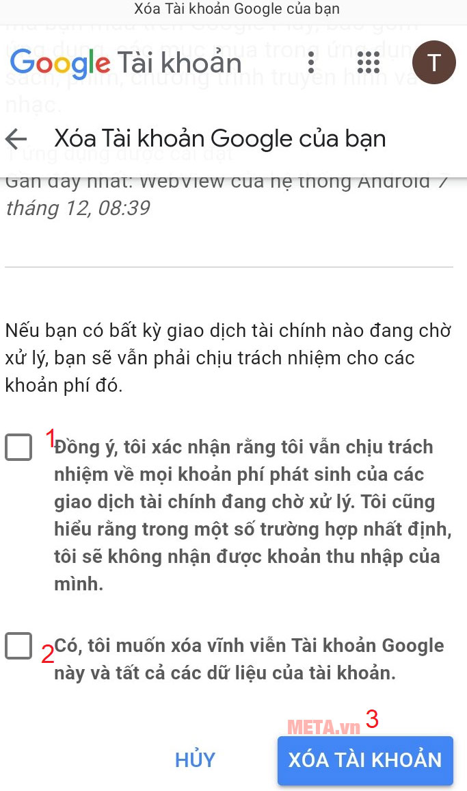 Cách xóa tài khoản Google