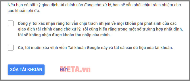 Cách xóa tài khoản Google