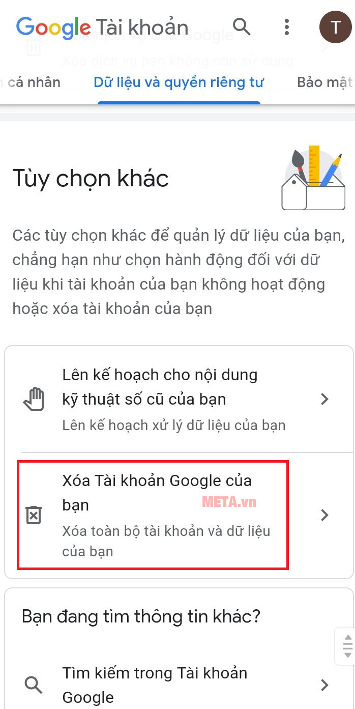 Cách xóa tài khoản Google