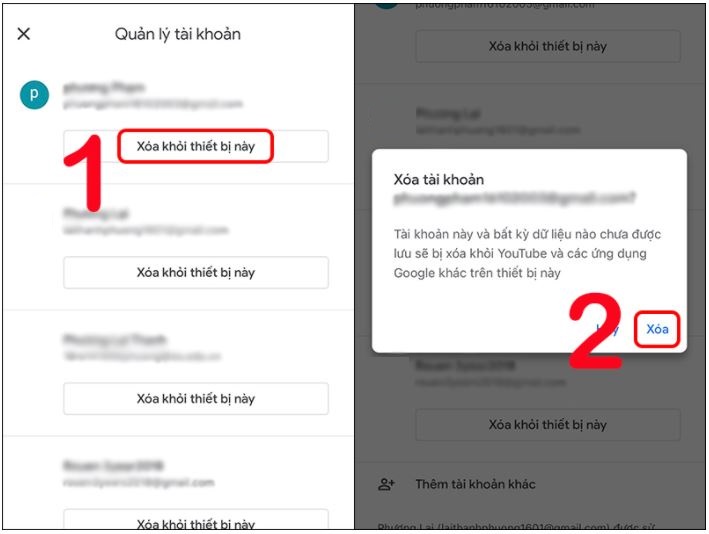 Cách xóa tài khoản Google trên iPhone