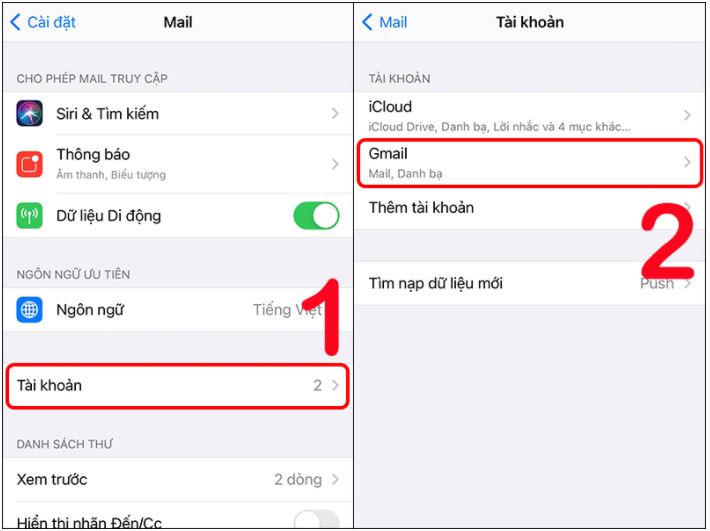 Cách xóa tài khoản Google trên iPhone
