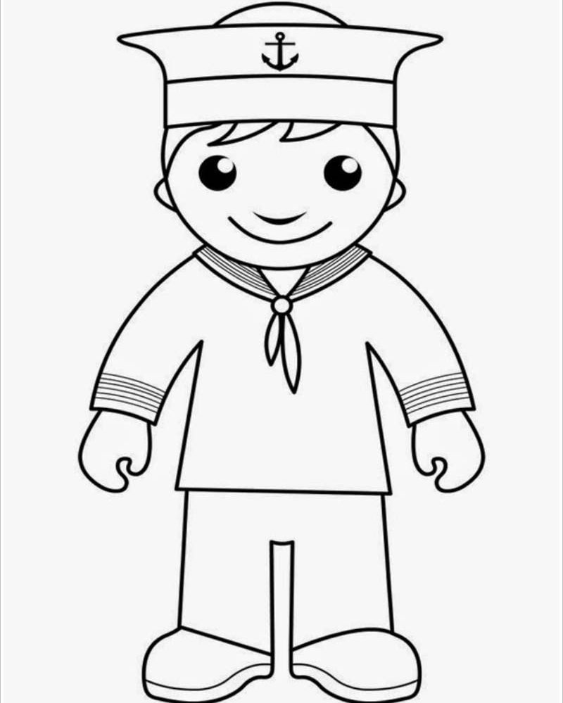 Tranh tô màu chú bộ đội Tranh tô màu trang phục chú bộ đội