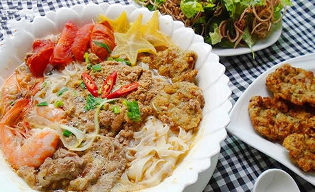 Cách nấu bánh đa cua thịt bò ngon