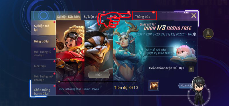 Chuyển qua mục Thông báo