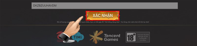 Nhấn Xác nhận