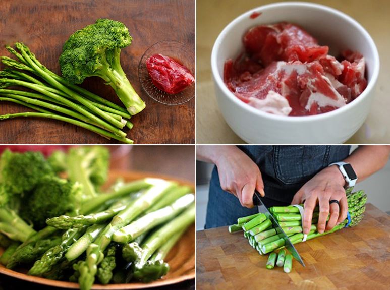 Cách làm măng tây xào thịt bò bông cải xanh