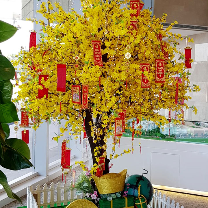 Cách trang trí cây mai ngày Tết đẹp Cách trang trí cây mai ngày Tết đẹp