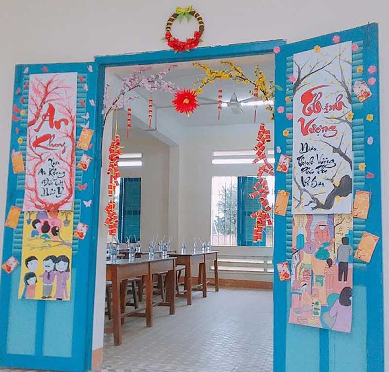 Trang trí lớp học đón Tết Trang trí lớp học đón Tết