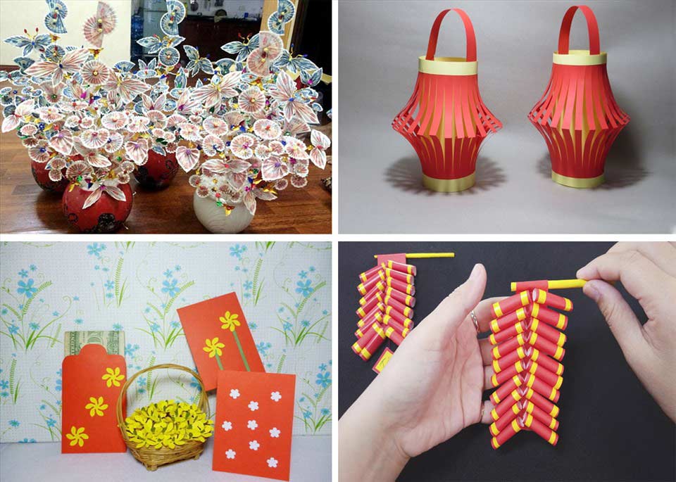 Trang trí nhà ngày Tết bằng đồ handmade