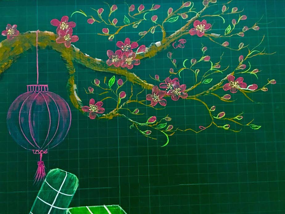 Trang trí bảng chủ đề Tết Trang trí bảng chủ đề Tết