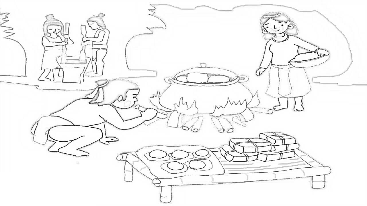 Tranh tô màu bánh chưng, bánh tét ngày Tết đẹp, đơn giản cho bé Tranh tô màu bánh chưng, bánh tét ngày Tết đẹp, đơn giản cho bé