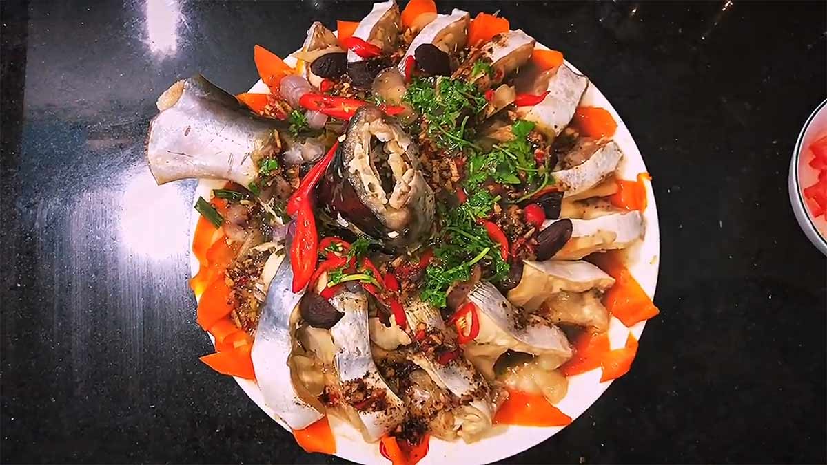 Cá ba sa hấp gừng