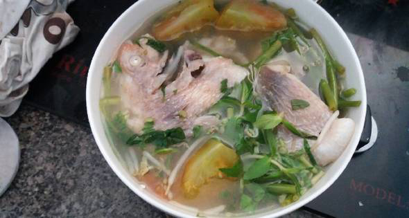 Cách nấu canh chua cá diêu hồng rau muống Cách nấu canh chua cá diêu hồng rau muống
