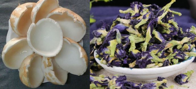 Cách làm mứt dừa hoa đậu biếc dẻo ngon