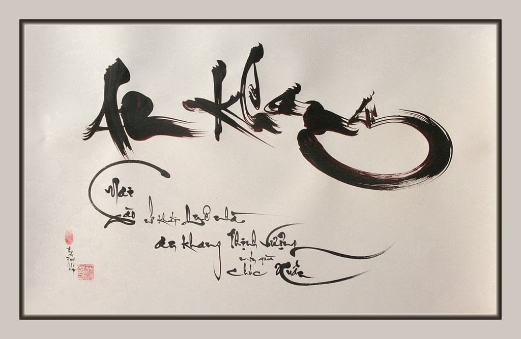 Viết chữ thư pháp chúc mừng năm mới Viết chữ thư pháp chúc mừng năm mới