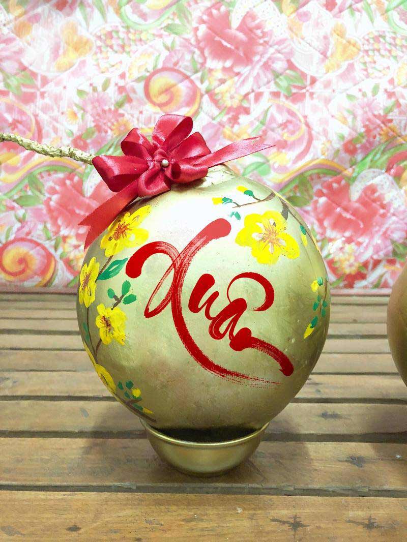 Mẫu dừa thư pháp mừng xuân 2022 Mẫu dừa thư pháp mừng xuân 2022