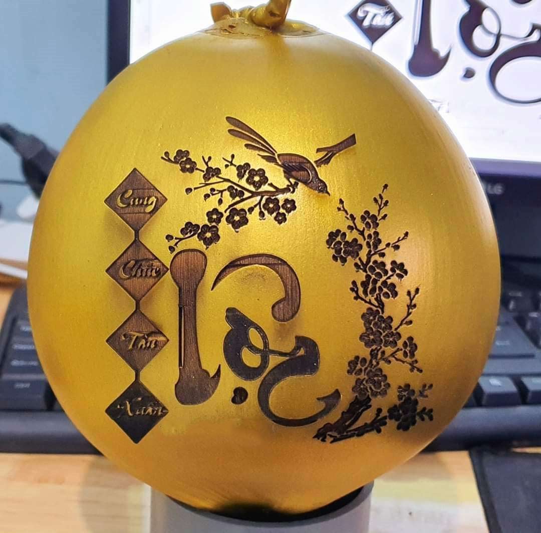 Dừa thư pháp chúc mừng năm mới Dừa thư pháp chúc mừng năm mới