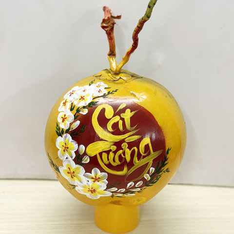 Vẽ dừa thư pháp cát tường Vẽ dừa thư pháp cát tường