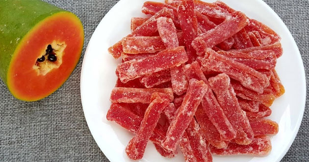 Cách làm mứt đu đủ chín