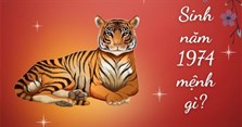 Sinh năm 1974 mệnh gì, tuổi con gì, hợp màu gì, hợp cây gì?