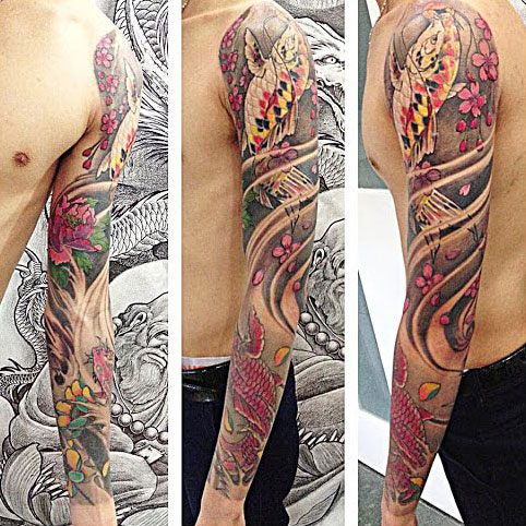 Hình xăm cá chép hóa rồng ở tay