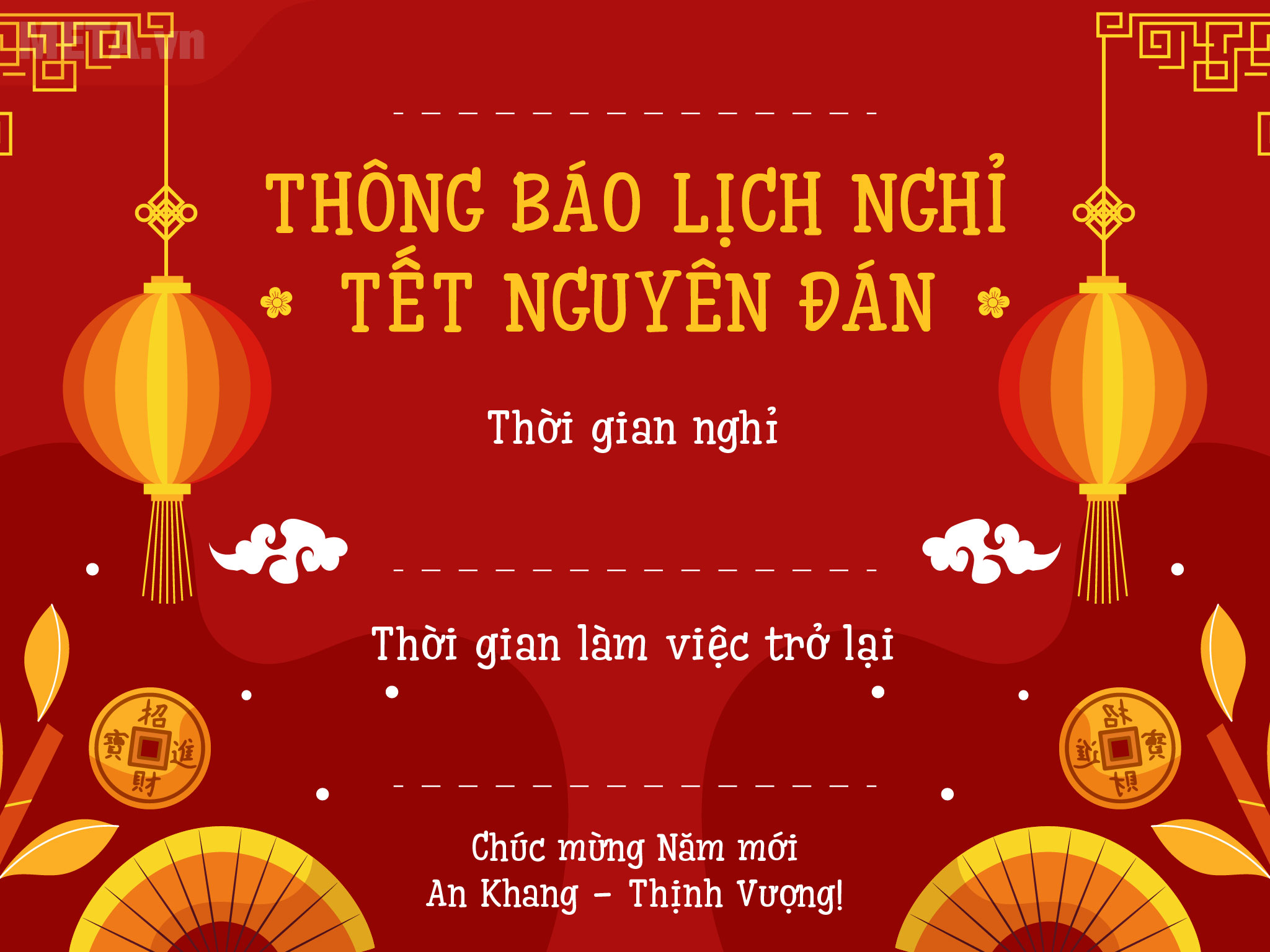 Thông báo nghỉ Tết Thông báo nghỉ Tết