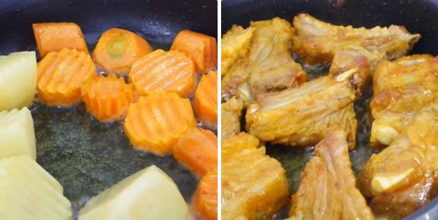 Cách nấu lagu sườn heo non nấm hương