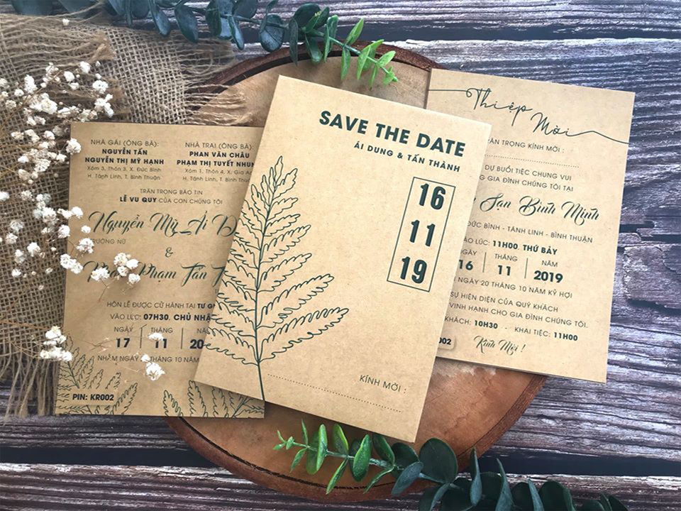 Mẫu thiệp cưới cổ điển đẹp