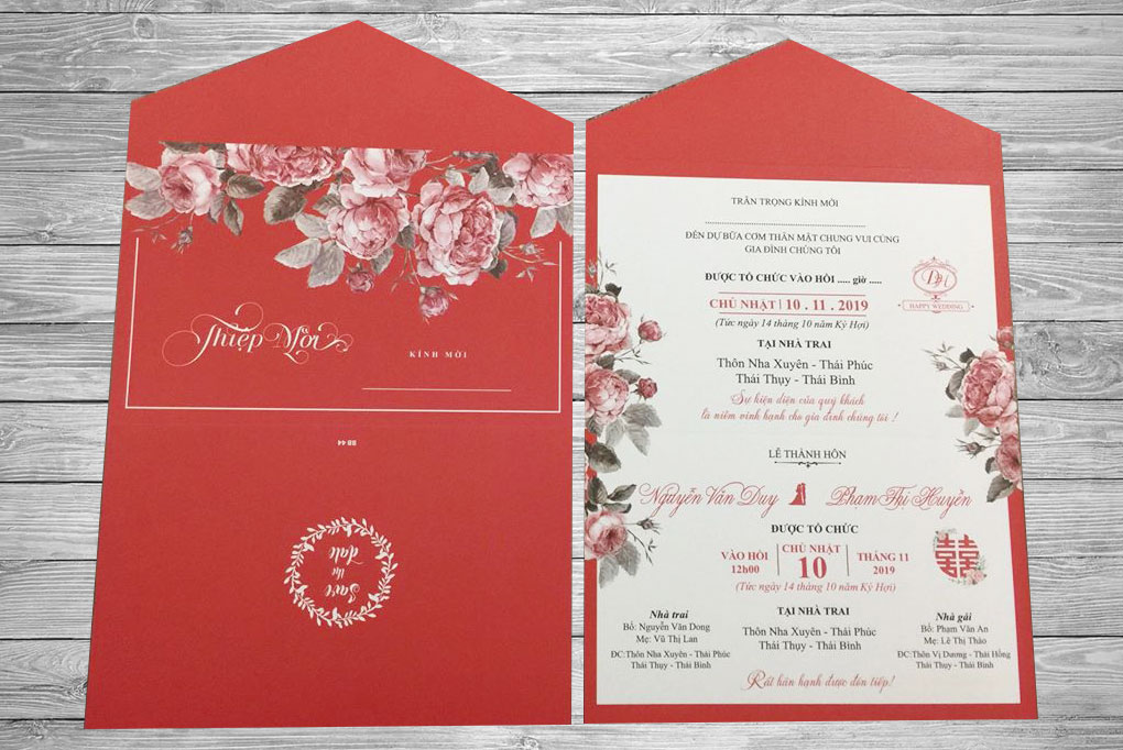 Mẫu nội dung thiệp cưới nhà gái Mẫu nội dung thiệp cưới nhà gái