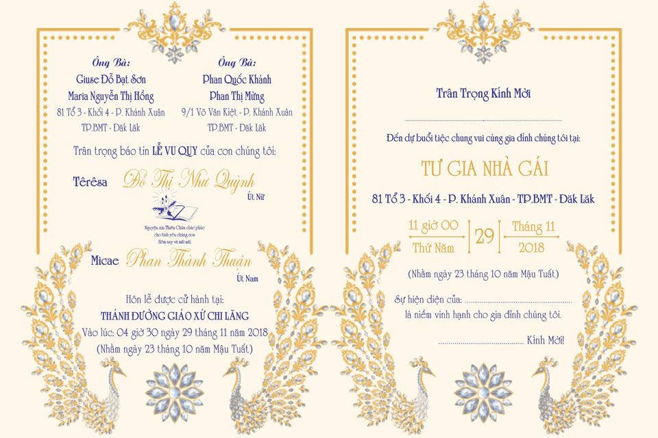 Mẫu nội dung thiệp cưới Công giáo Mẫu nội dung thiệp cưới Công giáo