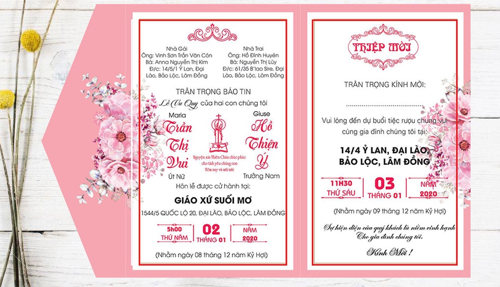 Mẫu nội dung thiệp cưới nhà trai Mẫu nội dung thiệp cưới nhà trai