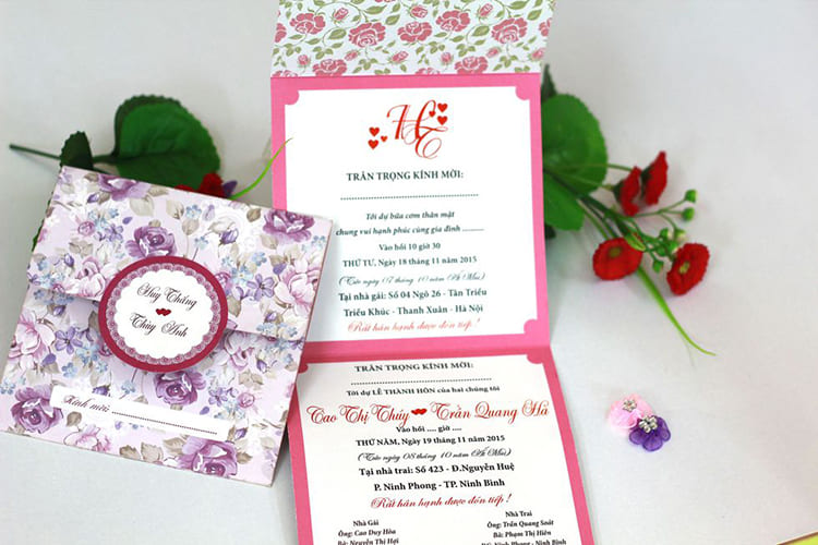 Mẫu nội dung thiệp cưới nhà trai Mẫu nội dung thiệp cưới nhà trai