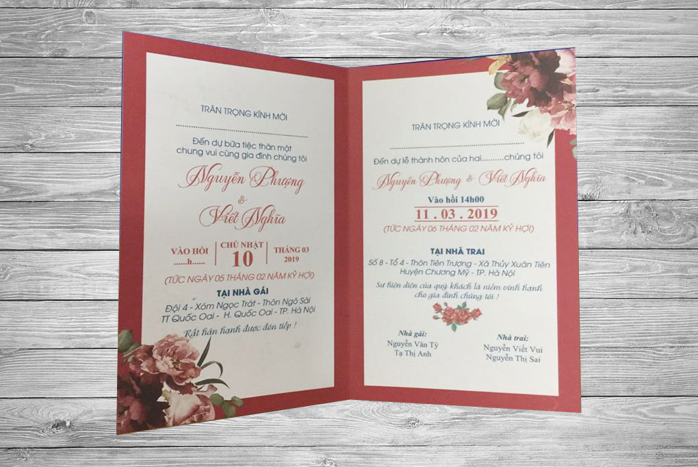 Mẫu nội dung thiệp cưới nhà trai Mẫu nội dung thiệp cưới nhà trai