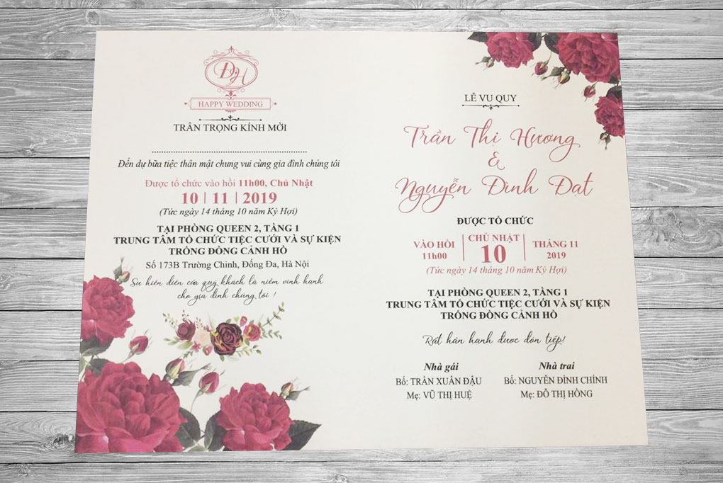 Mẫu nội dung thiệp cưới nhà trai Mẫu nội dung thiệp cưới nhà trai