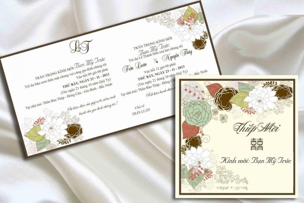 Mẫu nội dung thiệp cưới nhà gái Mẫu nội dung thiệp cưới nhà gái