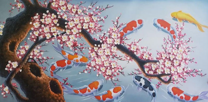 Tranh cá chép phong thủy