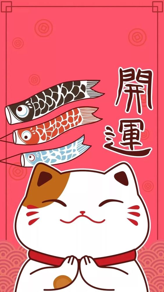 Ảnh mèo thần tài đẹp, hình nền mèo thần tài 3D chất cho điện thoại