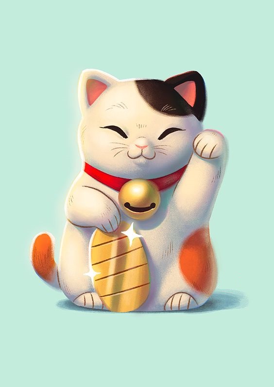 Ảnh mèo thần tài đẹp, hình nền mèo thần tài 3D chất cho điện thoại