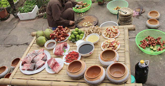 Nguyên liệu kho cá làng Vũ Đại Nguyên liệu kho cá làng Vũ Đại