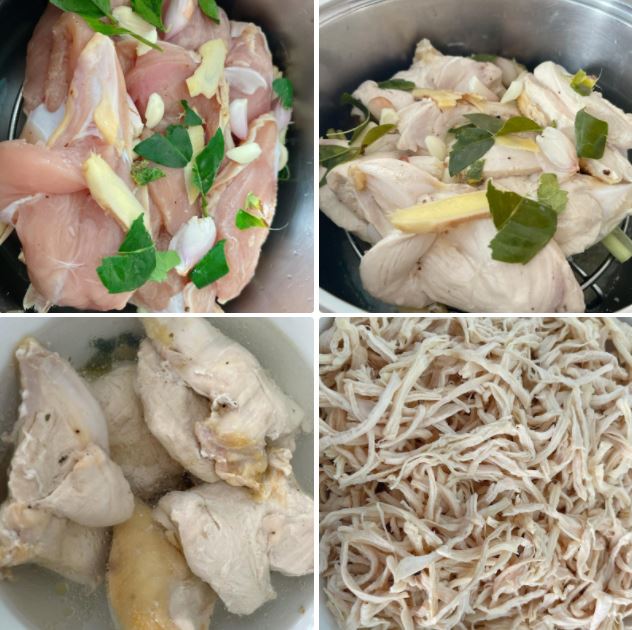 Cách làm khô gà xé cay bằng chảo