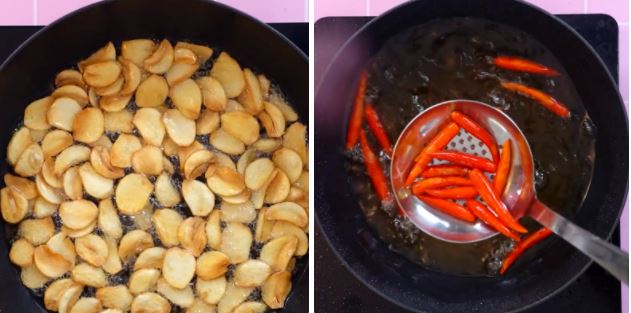 Cách làm khô gà cháy tỏi bằng chảo