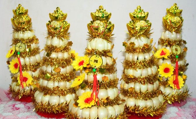 Mẫu tháp tỏi cúng ông Địa, Thần Tài đẹp nhất